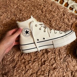 Platform Leather High Top Converse